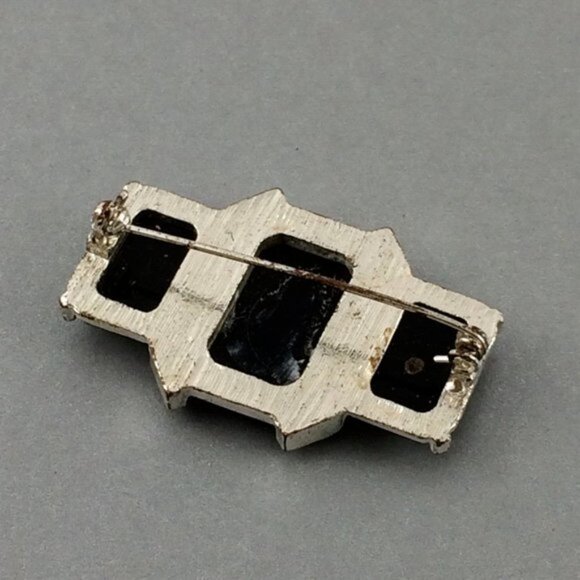 Hand-Painted Ferret Black Brooch Pin Silvertone Metal  Pet Artisan Polecat - Picture 9 of 16